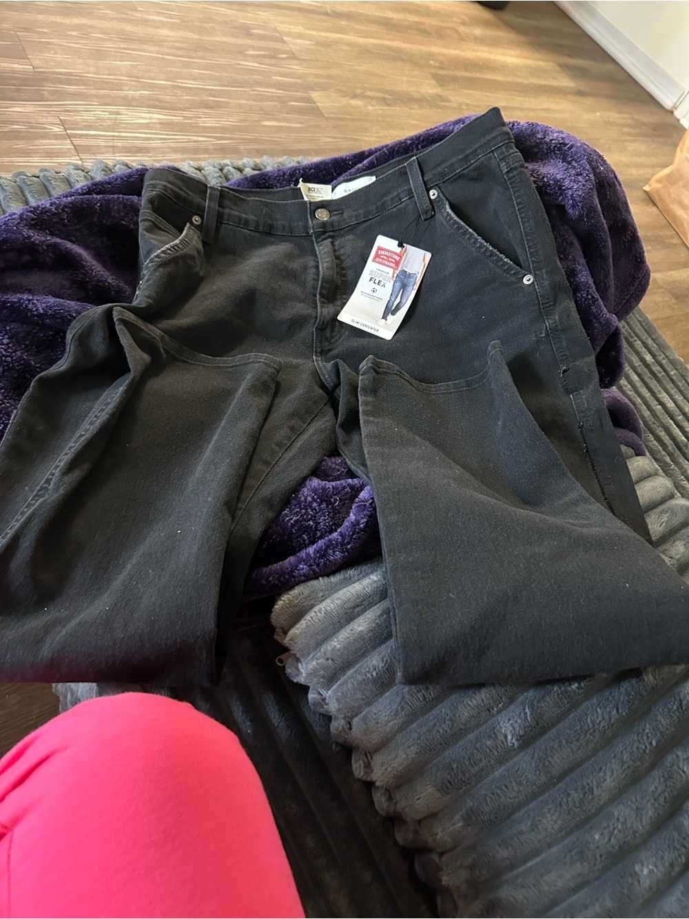 Signature by Levi Strauss Black Slim Carpenter Pants
